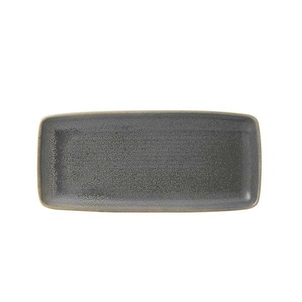 Dudson Evo Origins Stoneware Platter Arc Cardinal, 4 3/4" x 10 5/8" - Gray