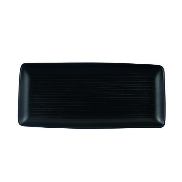 Dudson Evo Origins Stoneware Platter Arc Cardinal, 4 3/4" x 10 5/8" - Black