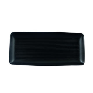 Dudson Evo Origins Stoneware Platter Arc Cardinal, 4 3/4" x 10 5/8" - Black