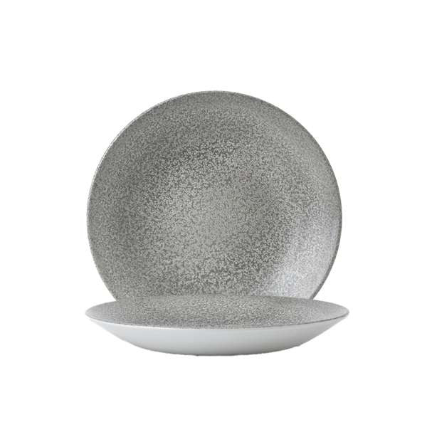 Dudson Evo Origins China Plate Arc Cardinal, 10" Diameter, 12/Case - Gray