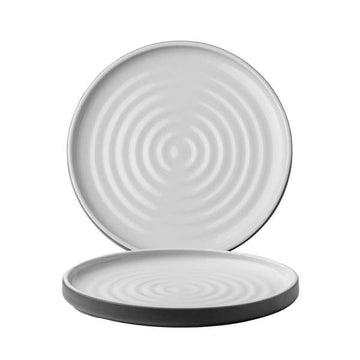 Chef & Sommelier Geode Stoneware Plate Arc Cardinal, 8 1/2" Diameter, 12/Case - Charcoal Stoneware