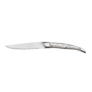 Chef & Sommelier Imperial Knife Arc Cardinal, 9 5/8" Long, Silver, 12/Case - Stainless Steel White Marbled Acrylic Handle
