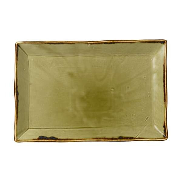 Dudson Harvest China Platter Arc Cardinal, 9" x 13 1/4", 6/Case - Green