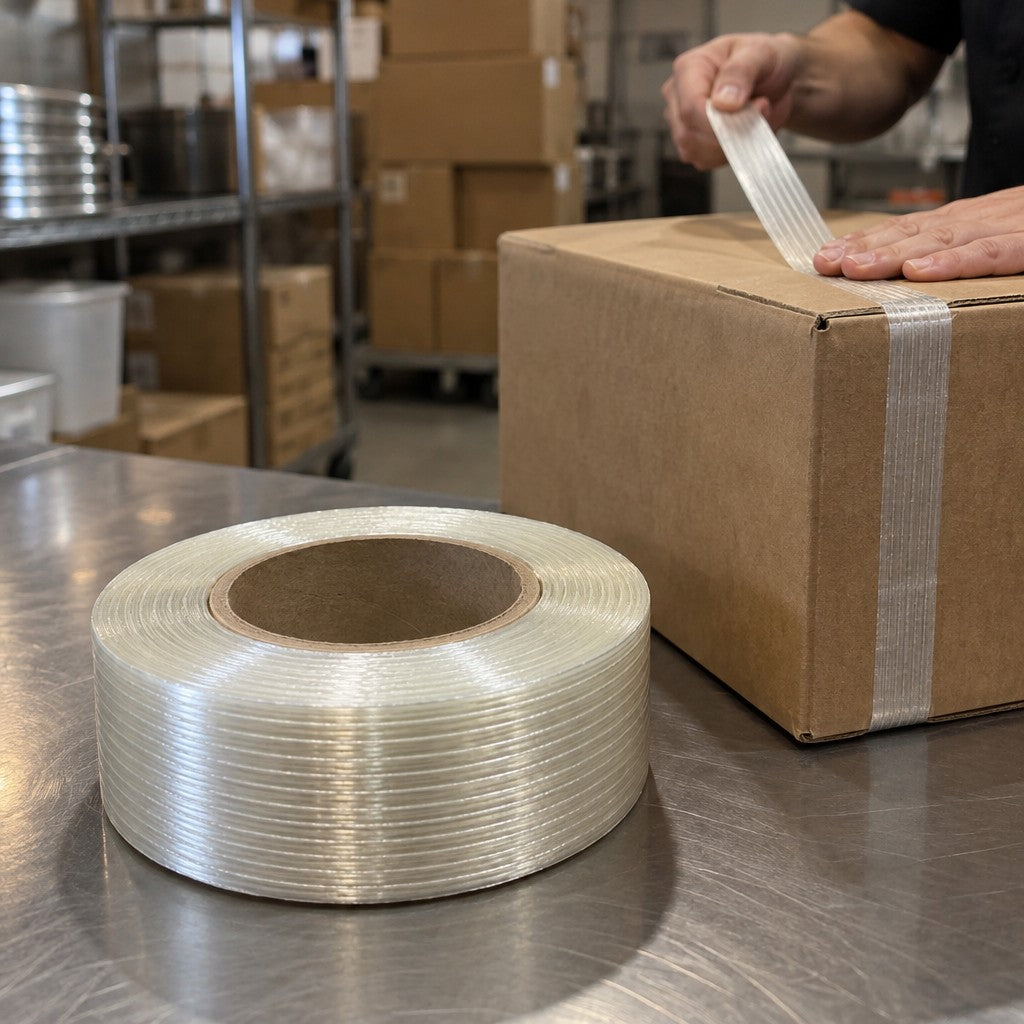 Lavex Tape, 54.864 Meters 60 Yards Long, Clear - in use