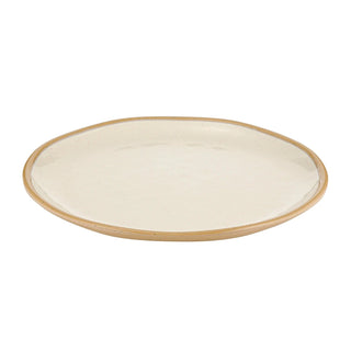 Dalebrook from Global Tableware Collective Marl Melamine Plate, 11" Diameter, 12/Case - Beige Bone-Cream White