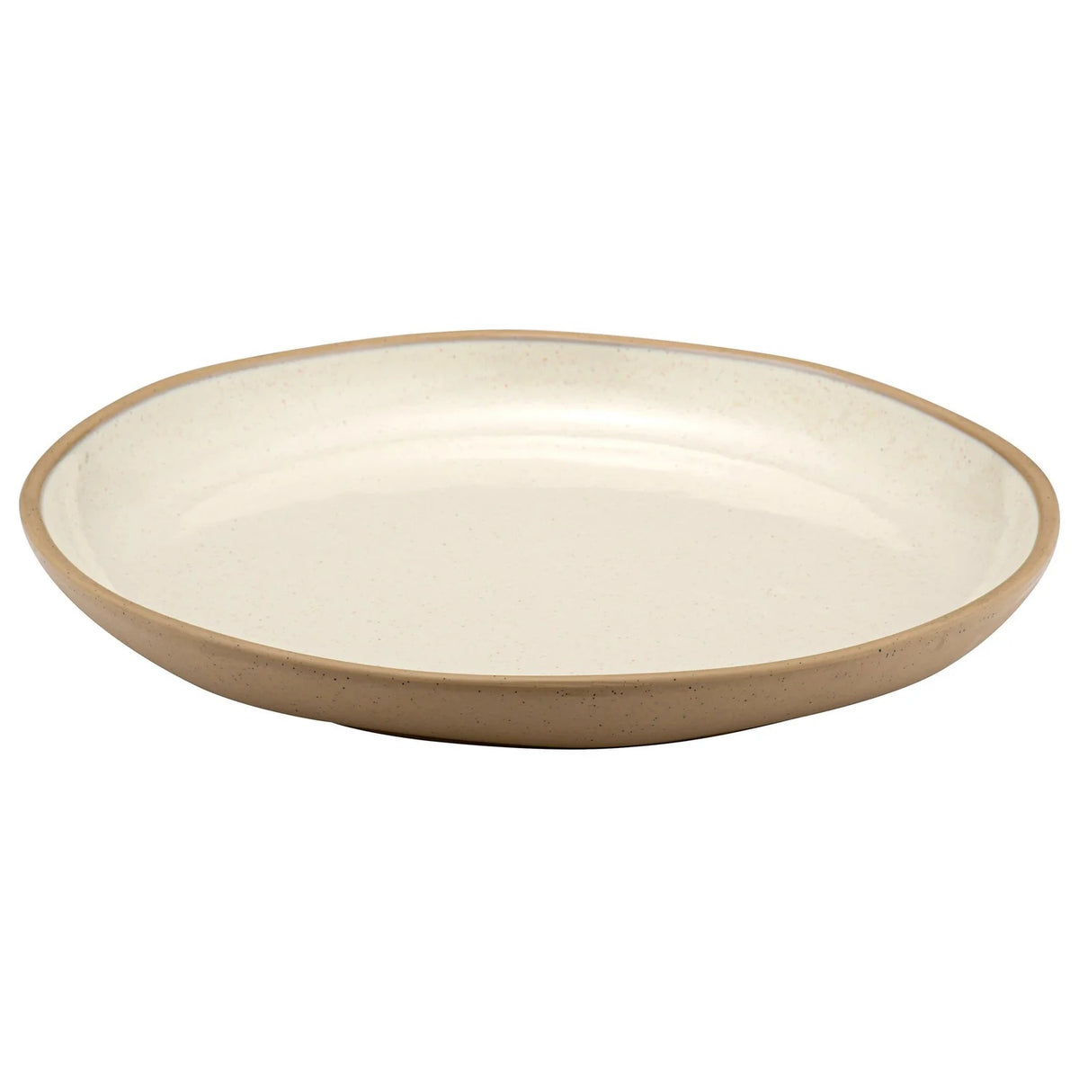 Dalebrook from Global Tableware Collective Marl Blue Melamine Plate, 15 5/16" Diameter, 6/Case - Beige Bone-Cream White