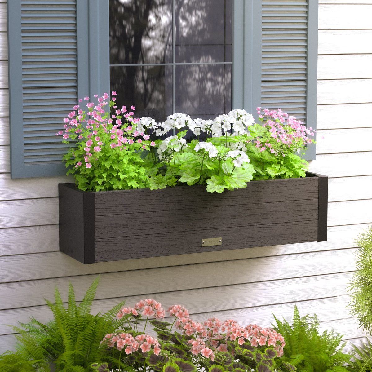 Mayne Horizon Vinyl Window Box, 10" Wide, Gray - photo 3