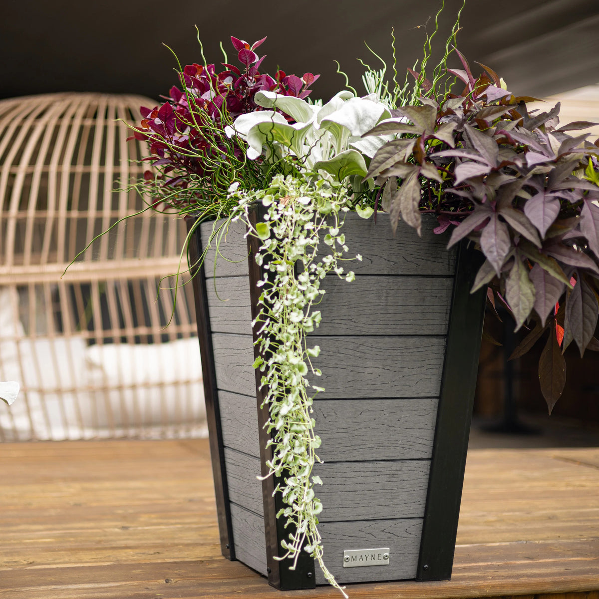 Mayne Horizon Vinyl Planter, Gray - photo 6