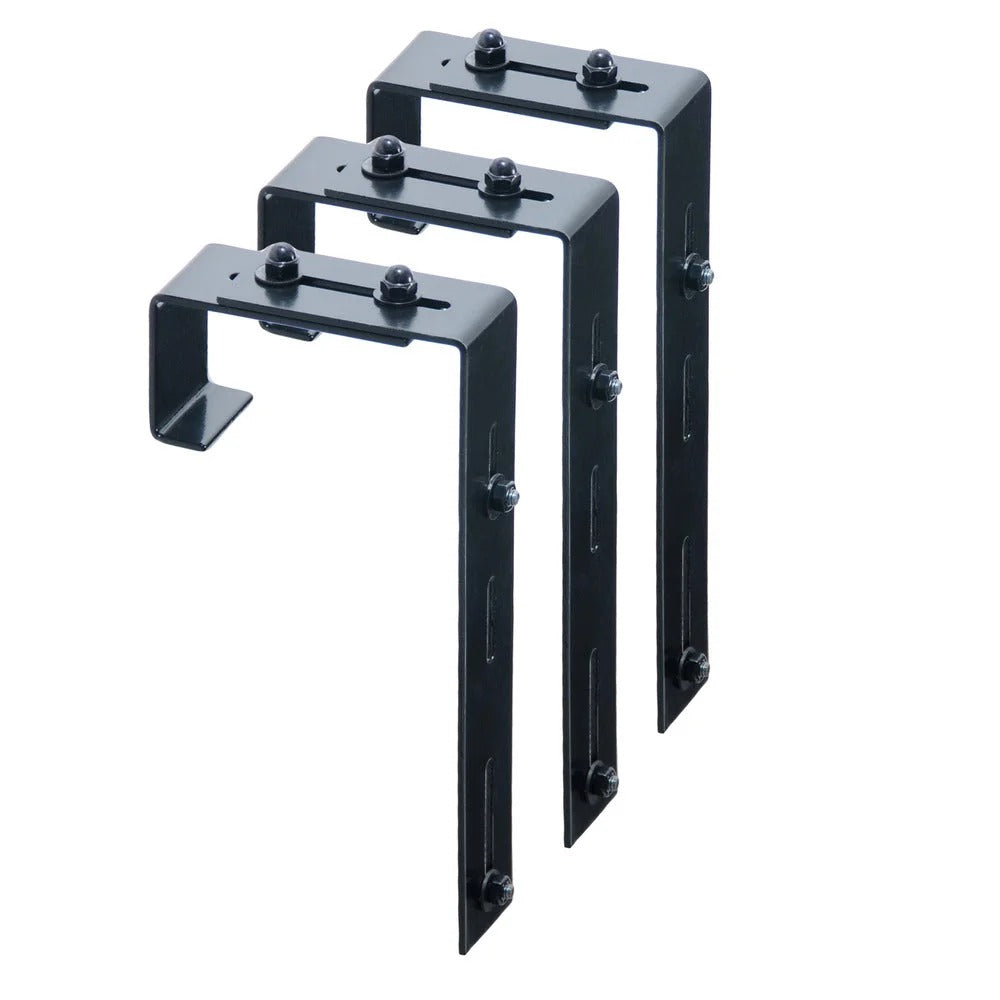 Mayne Powder Coated Steel Bracket, 1 13/16" x 3 3/4", Black - 3/Pack