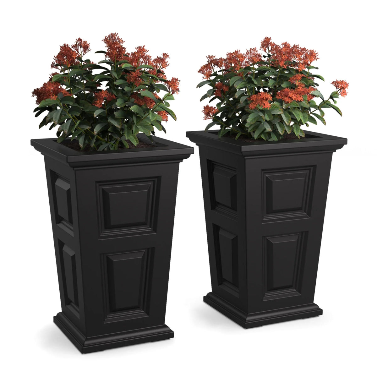 Mayne 7829 Wyndham Planter, 5 gal. 6 dry gallons, 2/Pack - Black