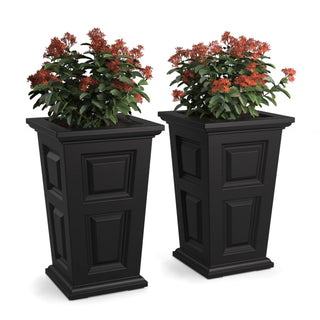 Mayne 7829 Wyndham Planter, 5 gal. 6 dry gallons, 2/Pack - Black