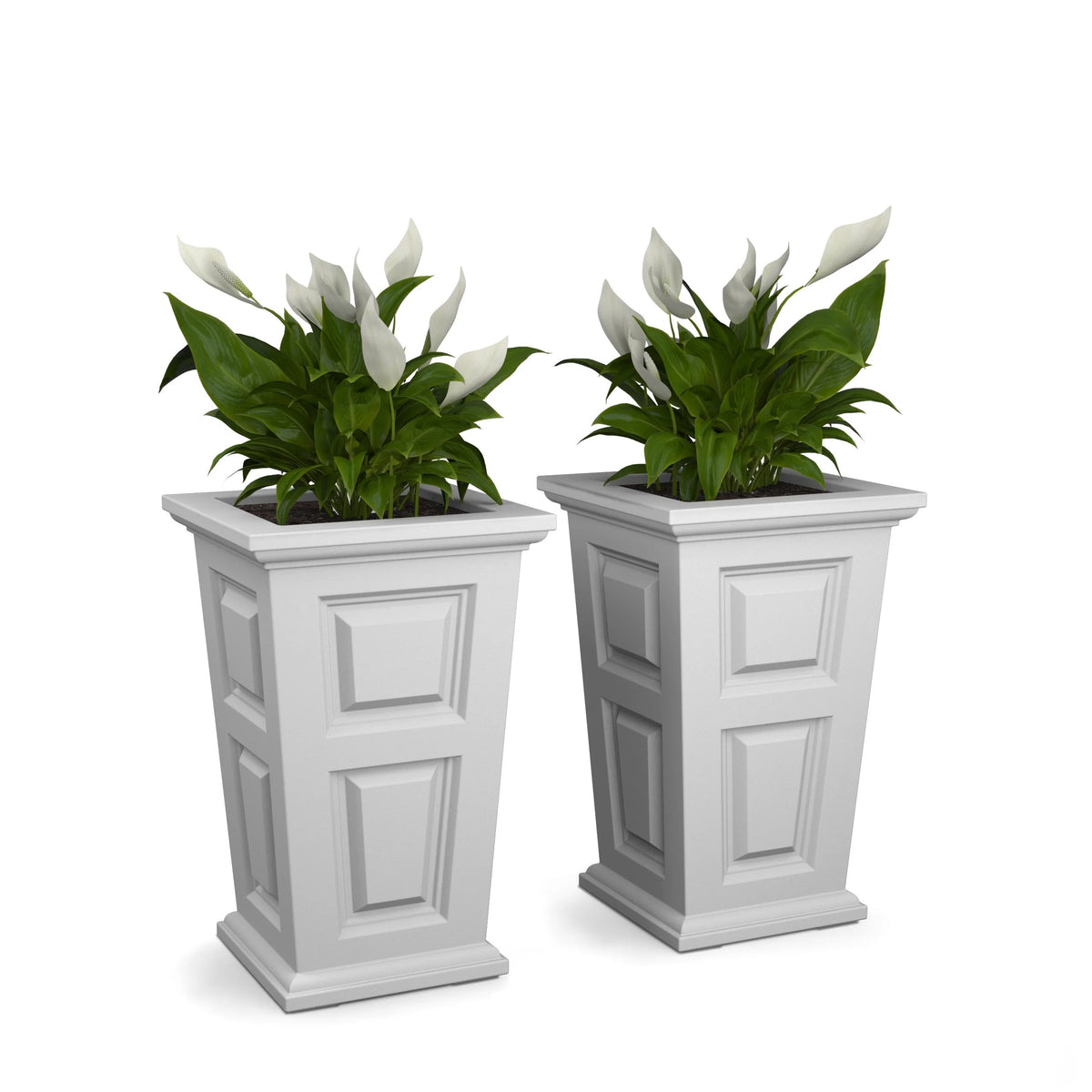Mayne 7829 Wyndham Planter, 5 gal. 6 dry gallons, 2/Pack - White