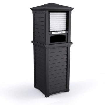 Mayne 8872 Polyethylene Towel Valet, 24 gal. - Black