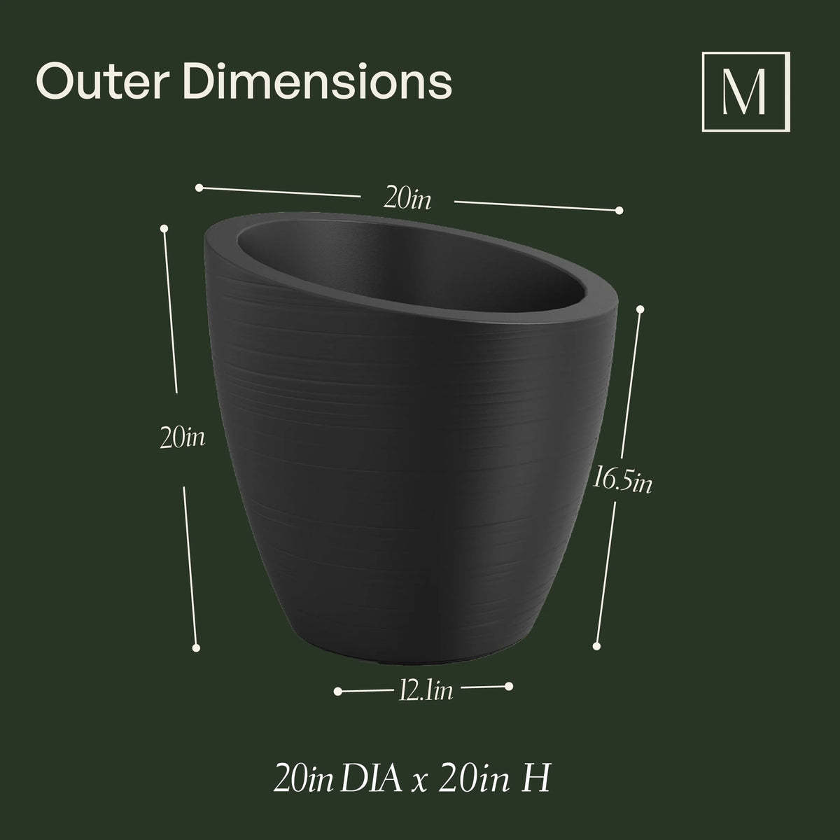 Mayne Modesto Planter, Black - photo 3