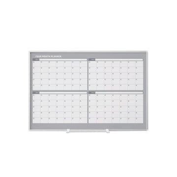 MasterVision Board, 36" Wide - Four Month Enameled Aluminum