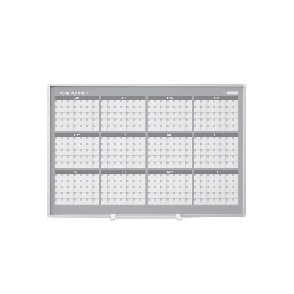 MasterVision Board, 36" Wide - Twelve Month Enameled Aluminum