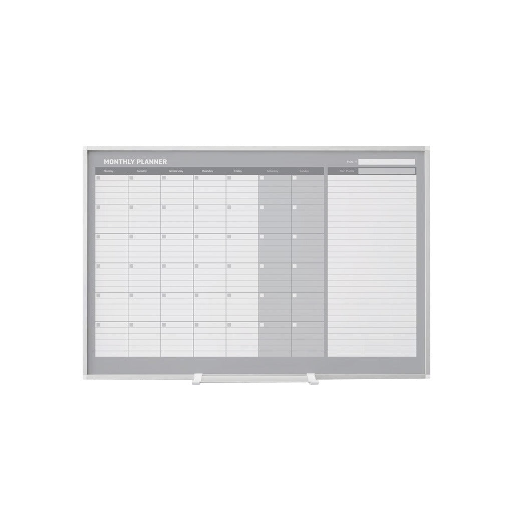 MasterVision Board, 36" Wide - Monthly Enameled Aluminum