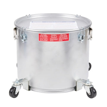 Miroil Steel Pot, 12 1/2" High, Silver - 5 gal.