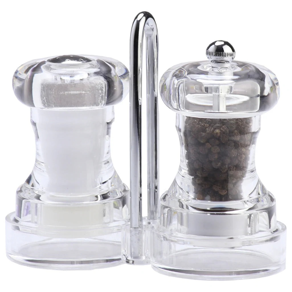Chef Specialties 01630 Acrylic Pepper Set, 4" High, Clear - Default Title