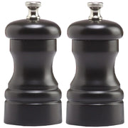 Chef Specialties Capstan Wood Pepper Set, 4" High, Black - Pepper Mill Salt Mill Set