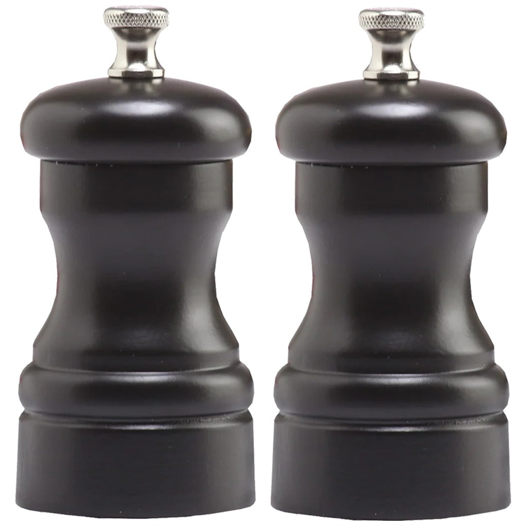 Chef Specialties Capstan Wood Pepper Set, 4" High, Black - Pepper Mill Salt Mill Set