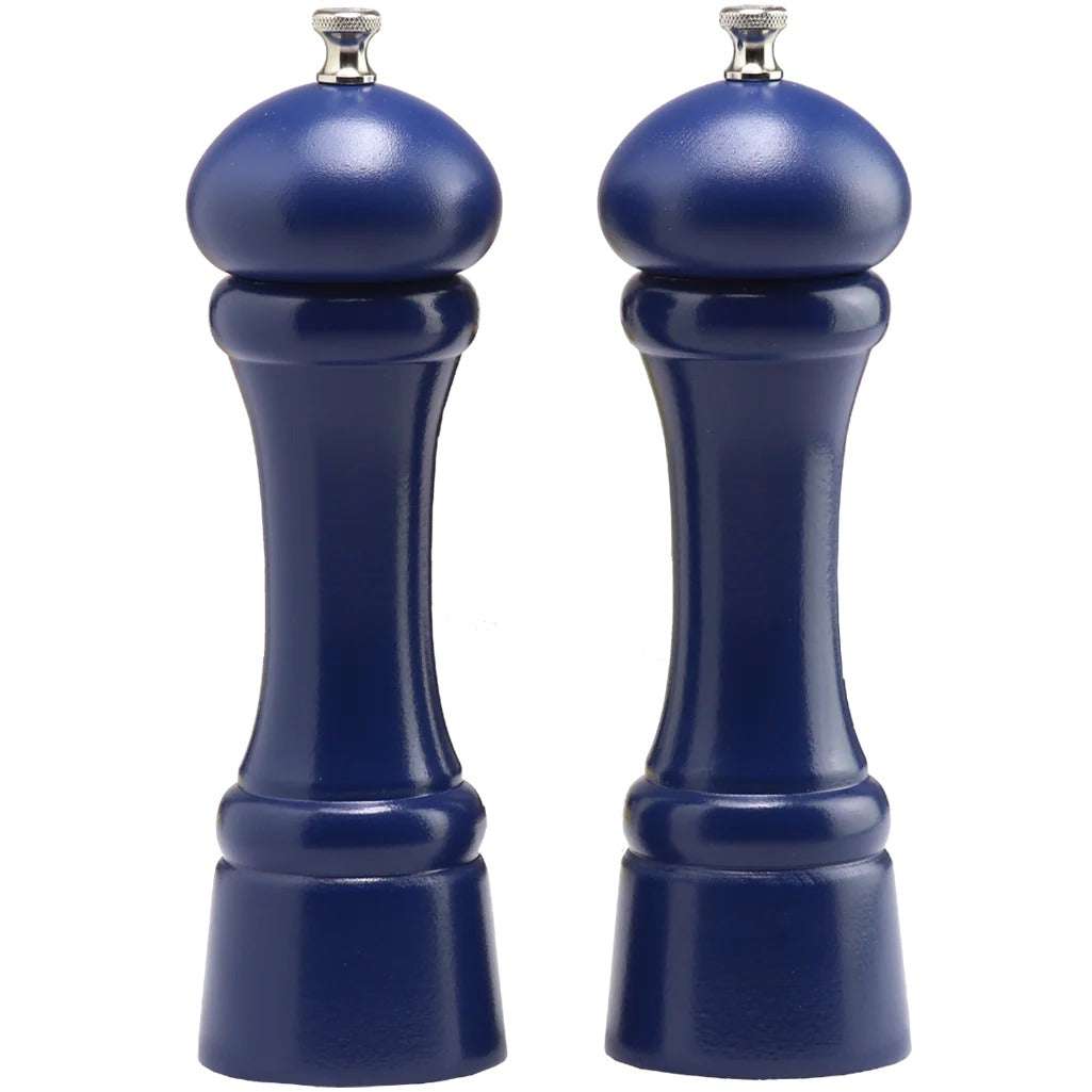 Chef Specialties Windsor Wood Salt Mill Set, 8" High - Blue