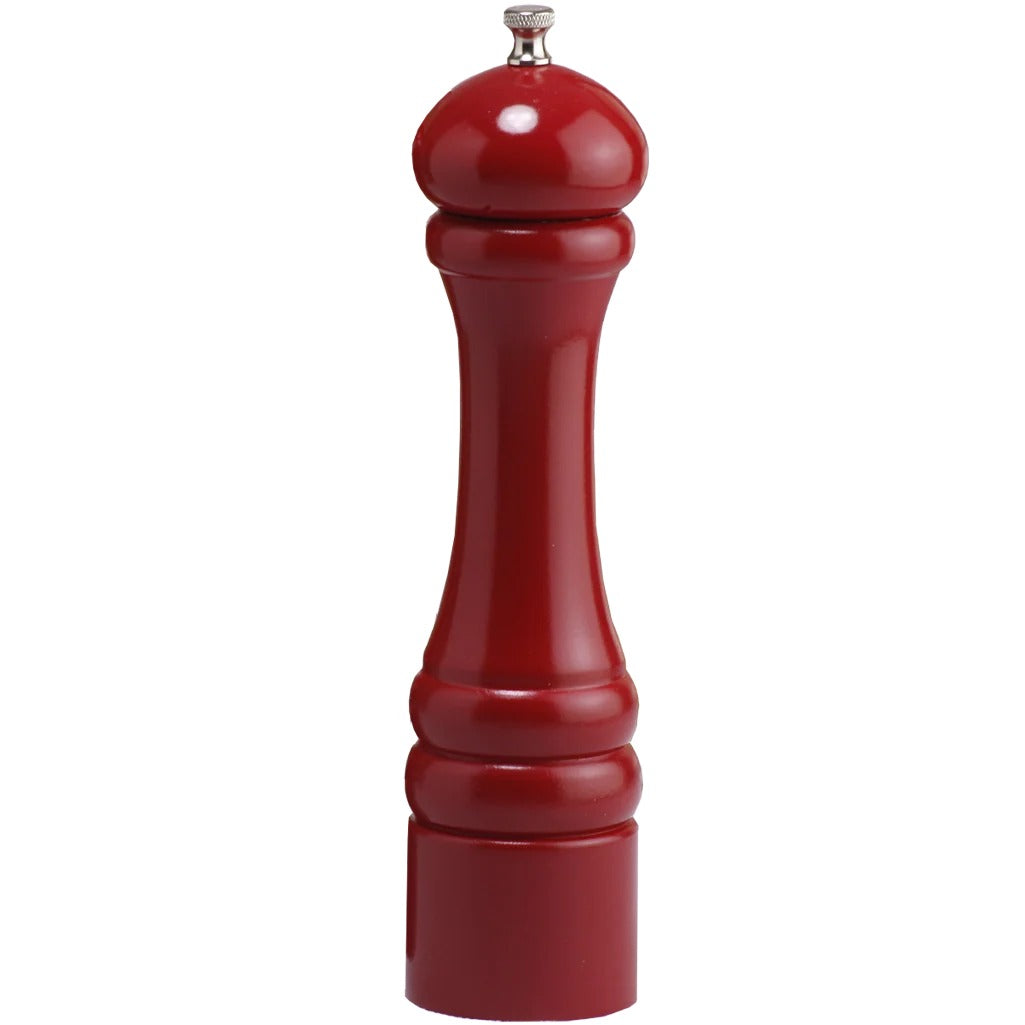 Chef Specialties Imperial Wood Pepper Mill, 10" High - Red