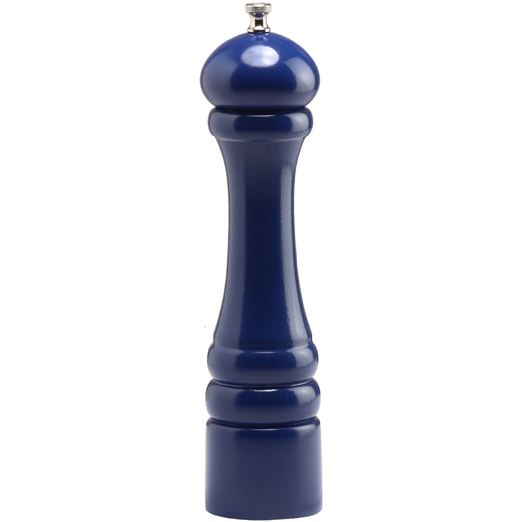 Chef Specialties Imperial Wood Pepper Mill, 10" High - Blue
