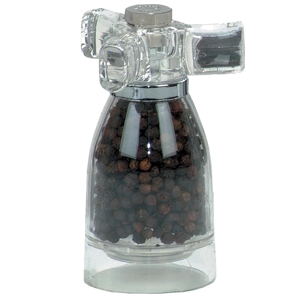 Chef Specialties 29931 Spinner Acrylic Pepper Mill, 4 1/2" High, Clear - Default Title