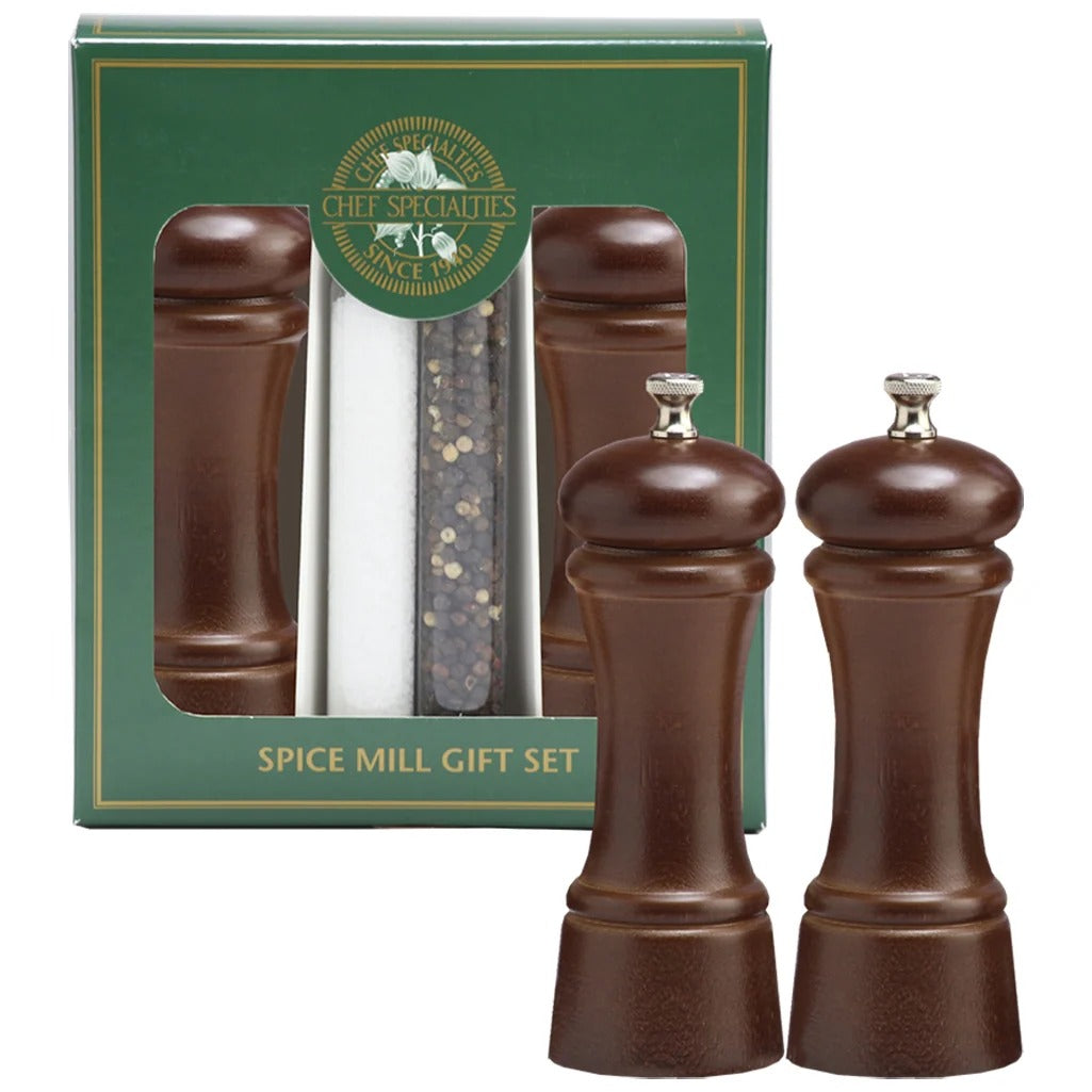 Chef Specialties Wood Pepper Set, 6" High, Brown - 6107