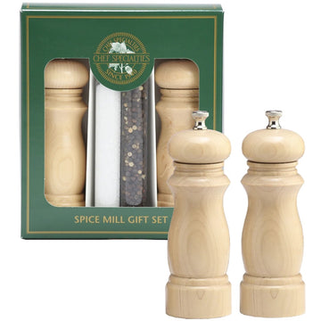 Chef Specialties Wood Salt Mill Set, 6" High - Beige