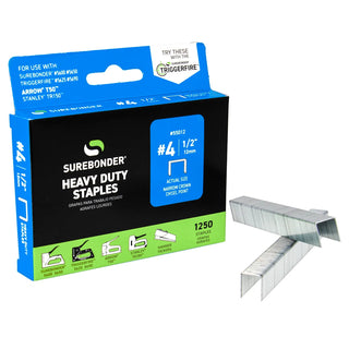 Surebonder Staple, 3/8" Wide, Silver, 50/Case - 1/2"