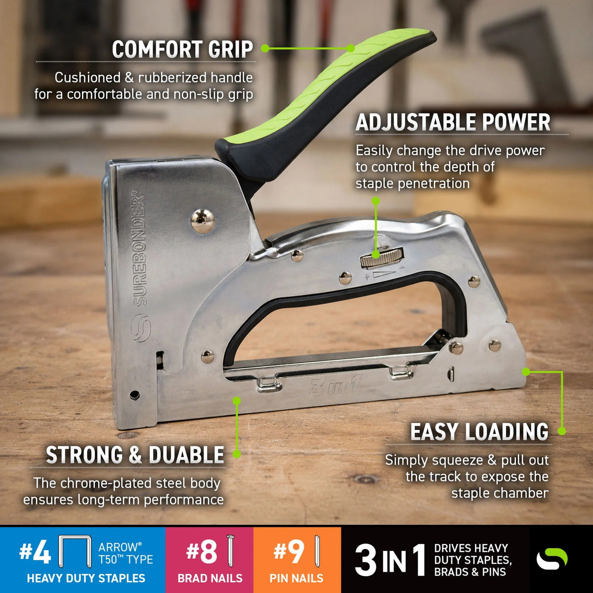 Surebonder 5600 Steel Staple Gun, 5 5/16" x 11 1/2" - photo 2