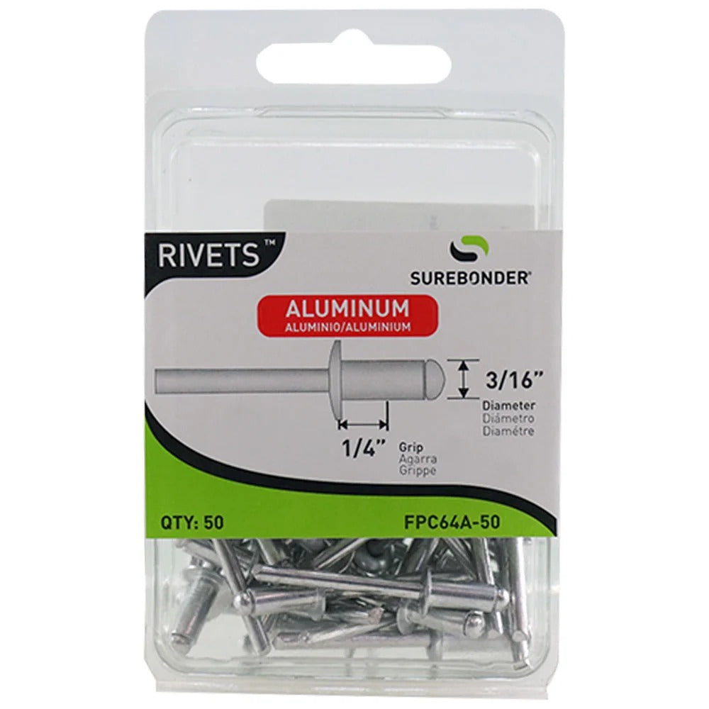 Surebonder Aluminum Rivet, 50/Case - 1/4"