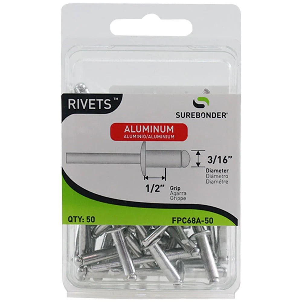 Surebonder Aluminum Rivet, 50/Case - 1/2"