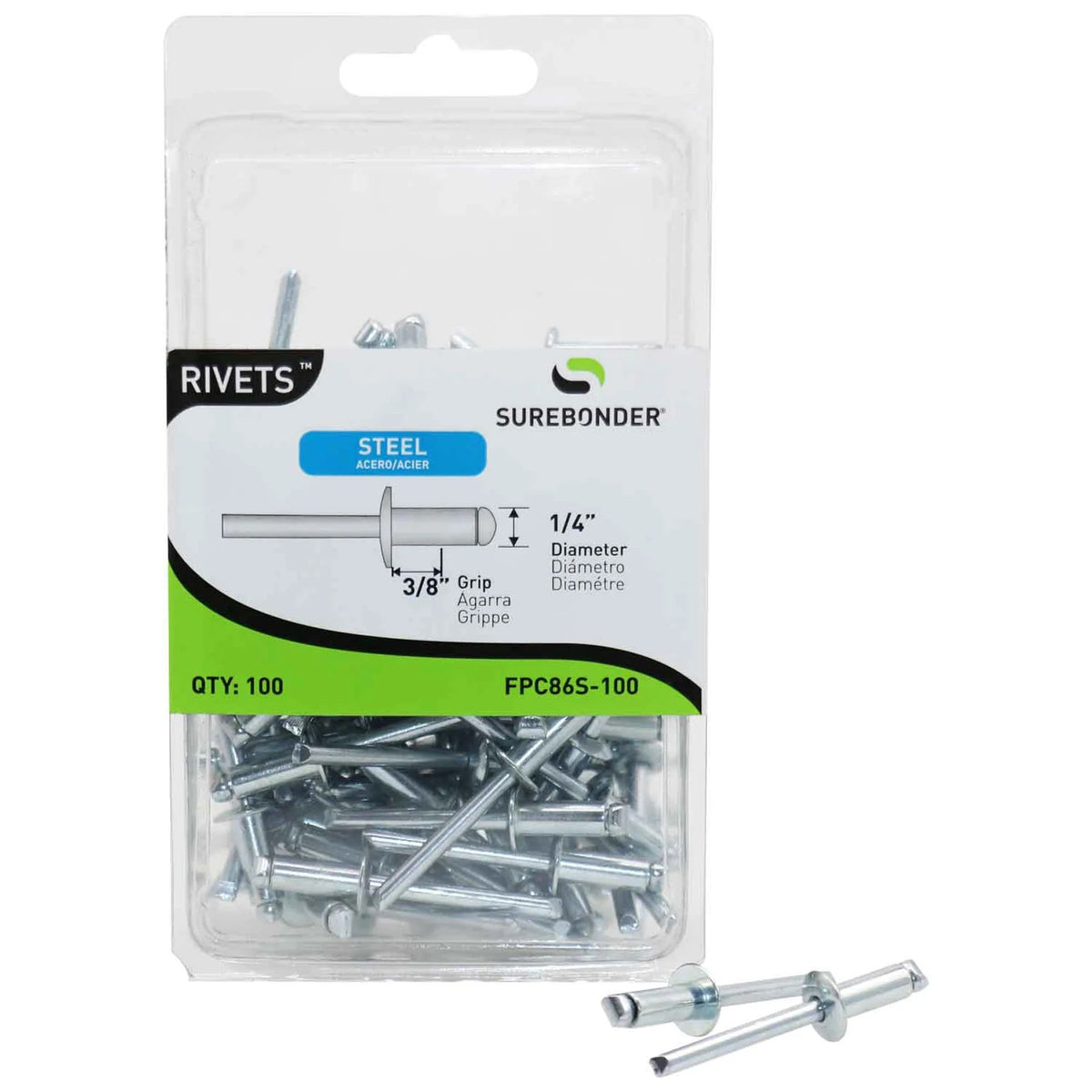 Surebonder Steel Rivet, 5/Case - FPC86S-100