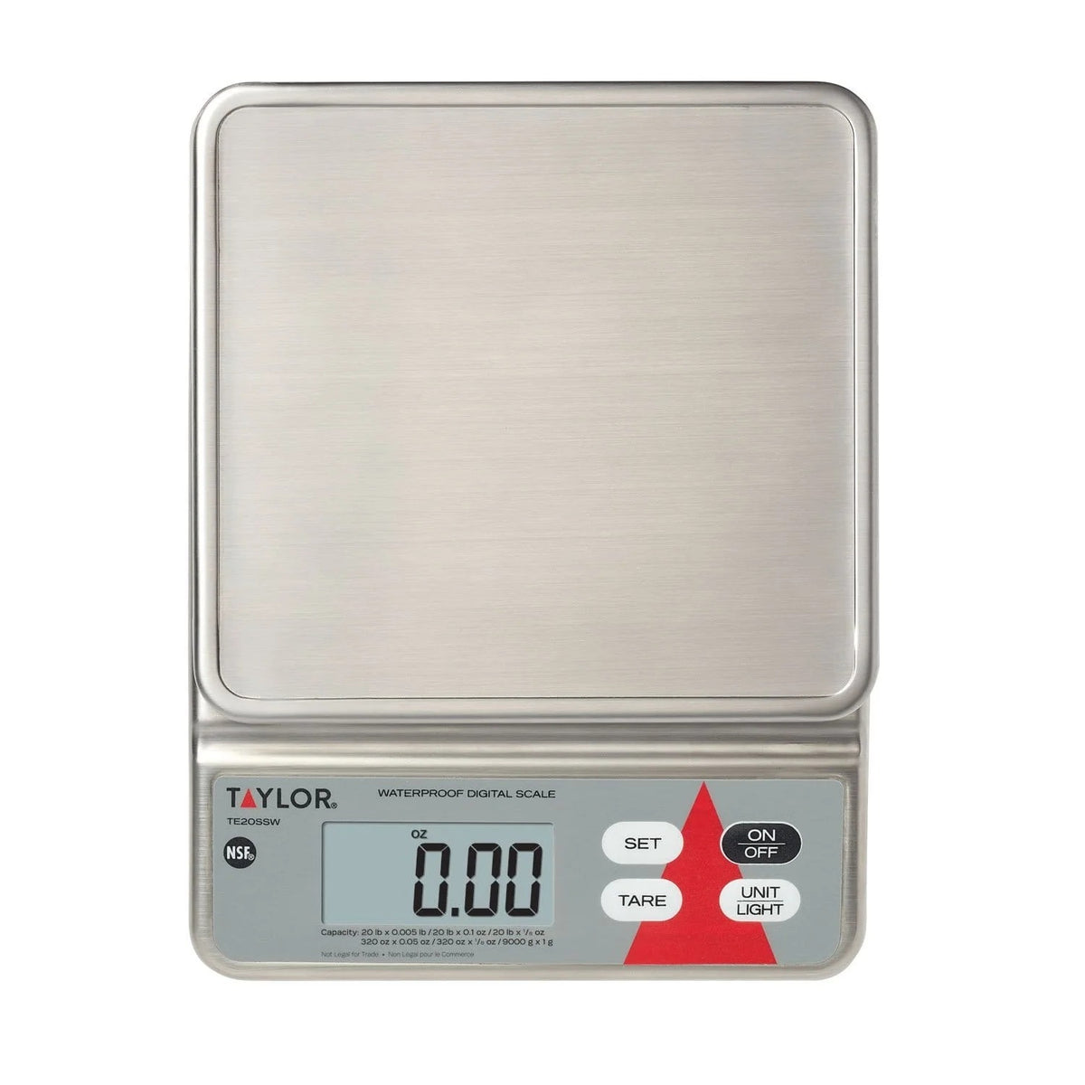 Taylor TE20SSW Stainless Steel Portion Control Scale, 20 lb. 320 oz. 9,000 Grams - photo 3