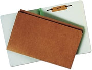 AbilityOne NSN9268981 - File Folder - Light Green Pressboard - End Tab, Straight cut, One 1-1/2 in Fastener, Letter