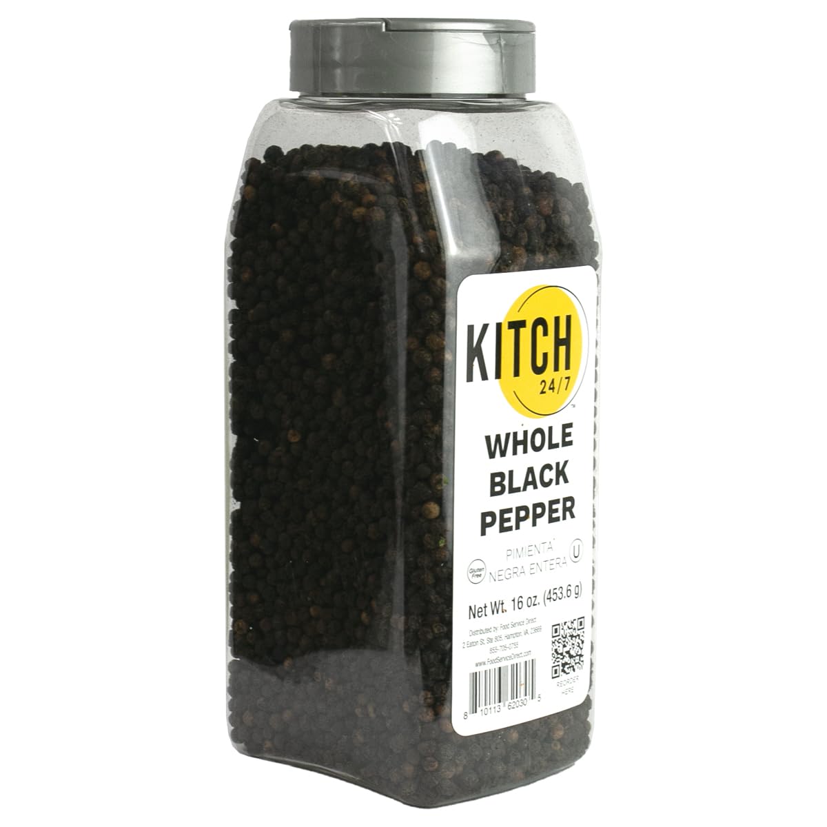 KITCH 24/7 Whole Black Pepper by KITCH24/7 – 16 Ounce (Pack of 1), Model 23073269