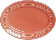 Tuxton China CNH-096 Platter, 9-3/4" x 6-1/2", Oval, Wide Rim, Microwave and Dishwasher Safe, Oven Proof, Fully Vitrified, Ceramic, Concentrix, Cinnebar, Pack of 24