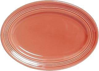 Tuxton China CNH-096 Platter, 9-3/4" x 6-1/2", Oval, Wide Rim, Microwave and Dishwasher Safe, Oven Proof, Fully Vitrified, Ceramic, Concentrix, Cinnebar, Pack of 24