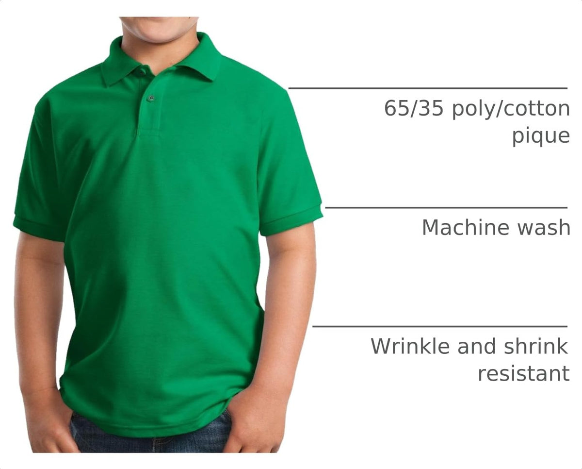 ® Youth Silk Touch™ Polo. by Port Authority – Large, Silk, Kelly Green, Model Y500