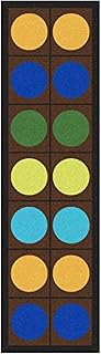 Joy Carpets Lots of Dots Border Rug, Earthtone, 2'1" x 7'8" Runner