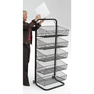 Metal Trial Size Display Rack - 24"L x 16"D x 59"H by HUBERT – Metal, Black, Model WCH0286