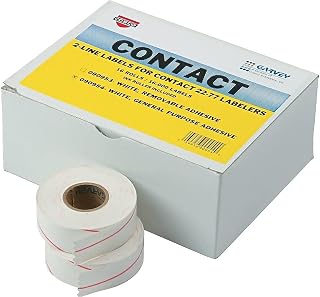 GARVEY 090954 Two-Line Pricemarker Labels, 5/8 x 13/16, White, 1000 per Roll (Box of 16 Rolls)