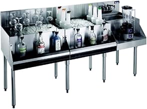 Krowne Metal KR18-W72A-10 Royal 1800 Series Underbar Ice Bin/Cocktail Station, Blender Station & Drainboard 72"W x 24"D
