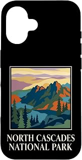 North Cascades National Park Mountain Vintage Travel Art Case for iPhone 16