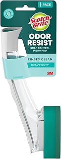 Odor Resist Heavy Duty Dishwand, 1 Dish Wand, Handles Tough Messes on Non-Coated Cookware, Oven Racks, Grills and More, Fits all Scotch Brite Refills