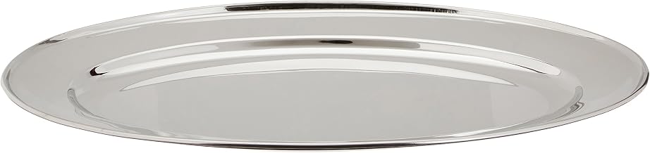 Winco 16" x 10 1/4" Oval Stainless Steel Platter | Restaurant service, Great for Entrees, Salads, Desserts and Appetizers