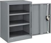 Global Industrial Wall Mount Storage Cabinet, Locking Recessed Handle, 2